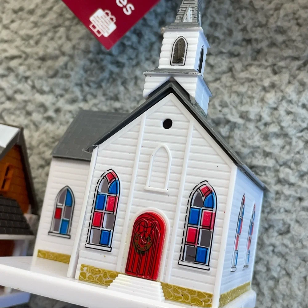 Christmas Cobblestone Corners‎ Set of 5 winter village miniatures Buildings NWT